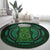 Beer Cup Pattern And Celtic Circle Green Round Carpet