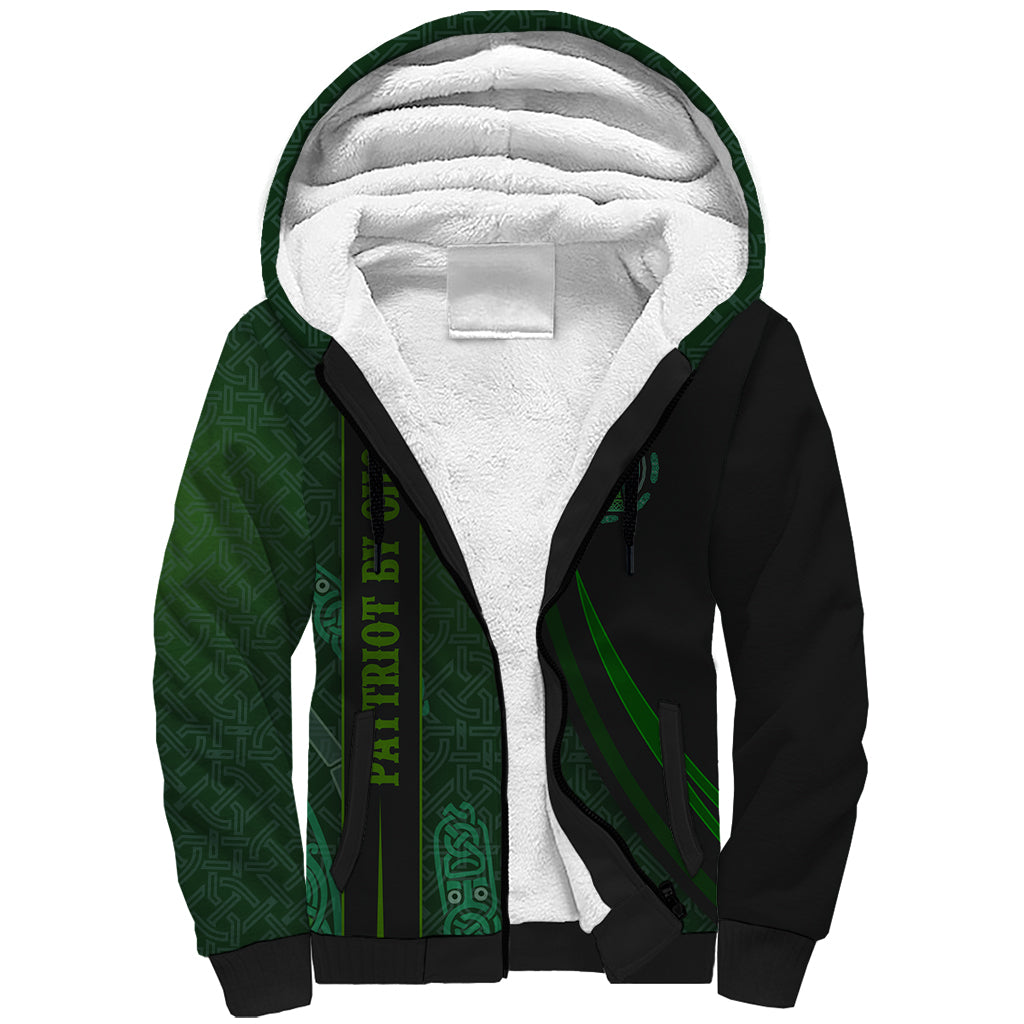 Beer Cup Pattern And Celtic Circle Green Sherpa Hoodie - Wonder Print Shop