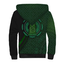 Beer Cup Pattern And Celtic Circle Green Sherpa Hoodie - Wonder Print Shop