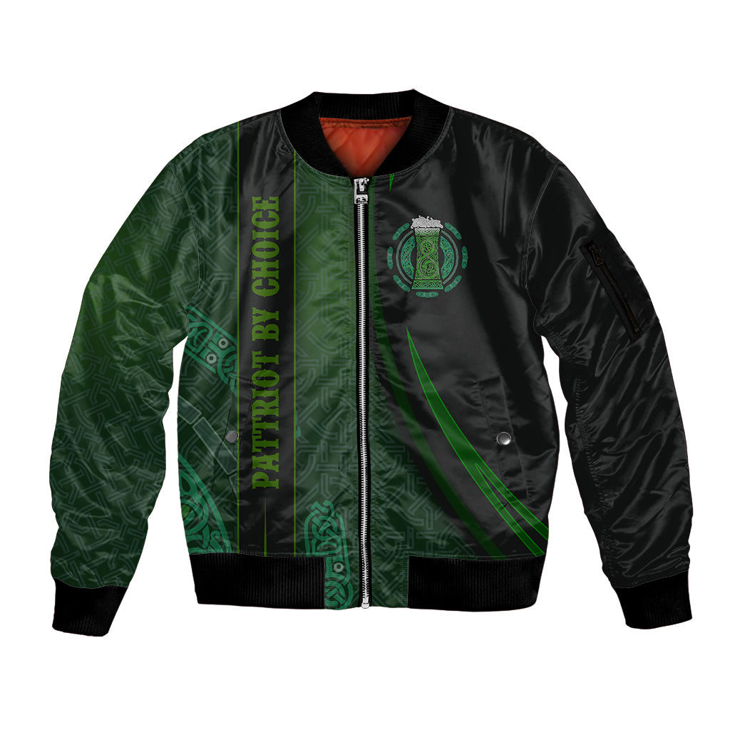 Beer Cup Pattern And Celtic Circle Green Sleeve Zip Bomber Jacket - Wonder Print Shop