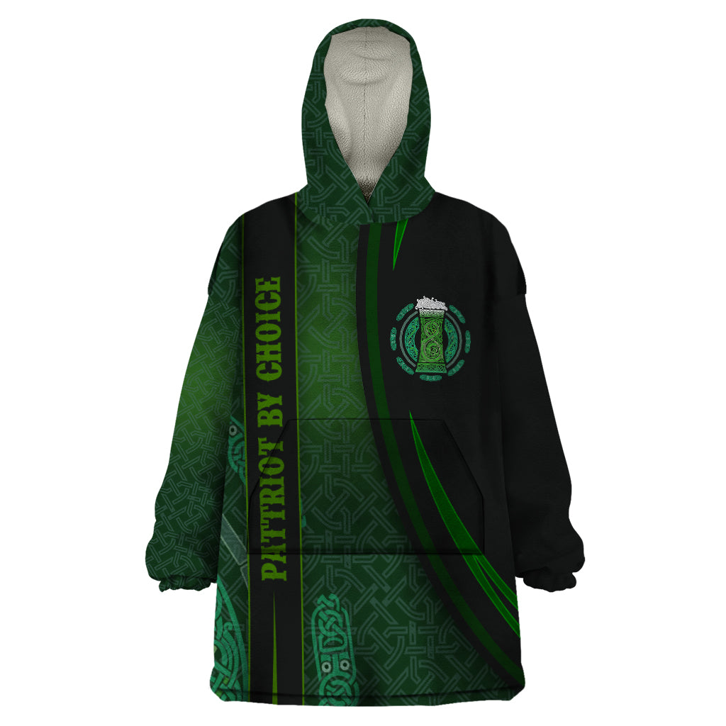 Beer Cup Pattern And Celtic Circle Green Wearable Blanket Hoodie - Wonder Print Shop