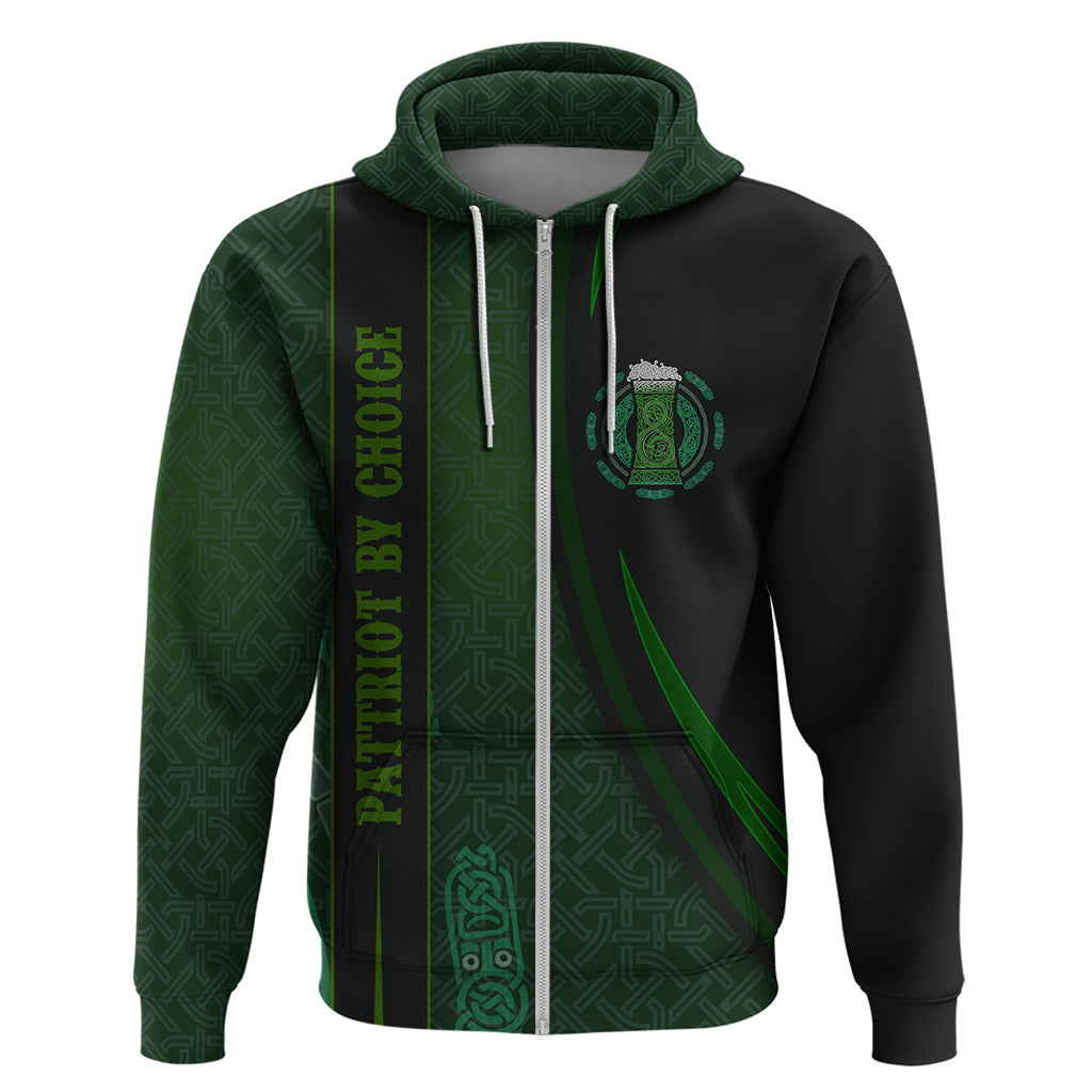 Beer Cup Pattern And Celtic Circle Green Zip Hoodie - Wonder Print Shop