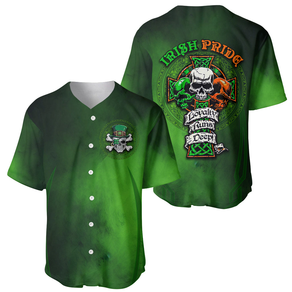 Irish Pride - Skull Cross Mix Baseball Jersey - Wonder Print Shop