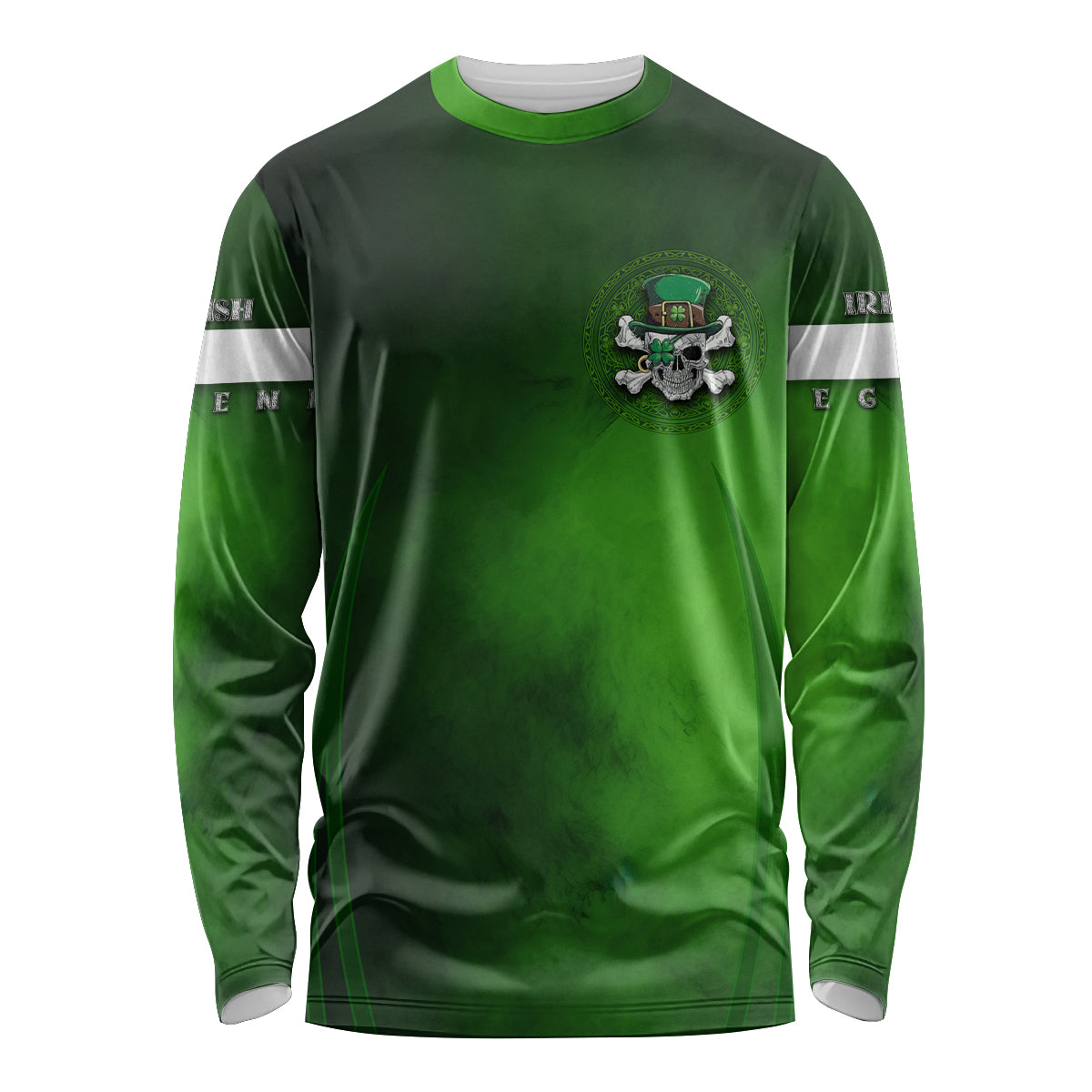 Irish Pride - Skull Cross Mix Long Sleeve Shirt - Wonder Print Shop