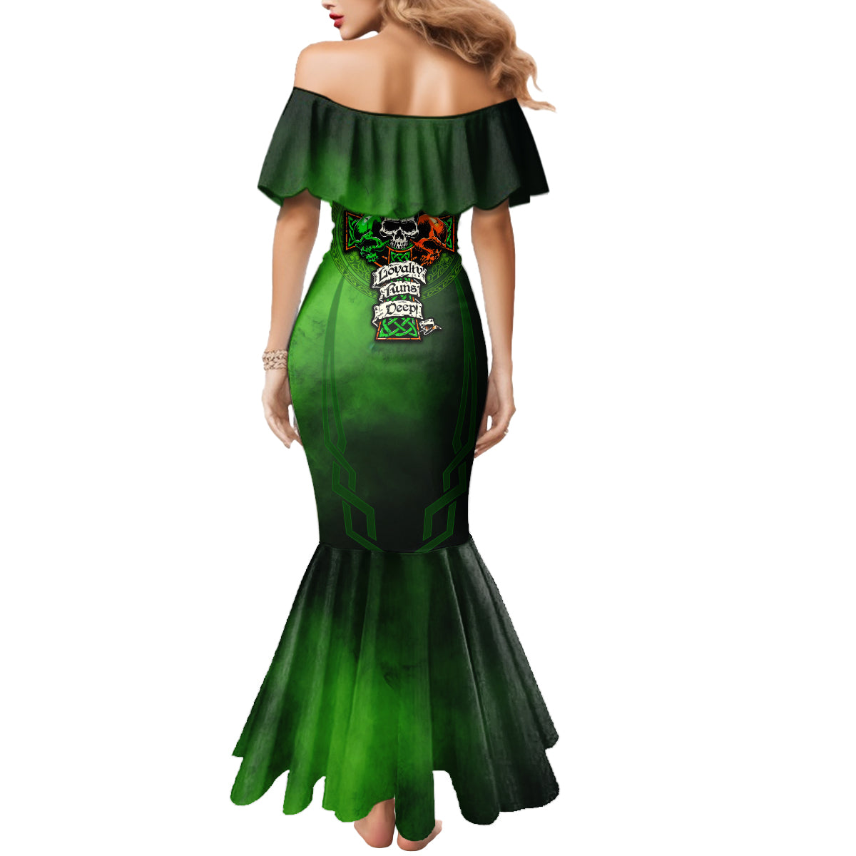 Irish Pride - Skull Cross Mix Mermaid Dress - Wonder Print Shop
