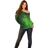 Irish Pride - Skull Cross Mix Off Shoulder Sweater - Wonder Print Shop