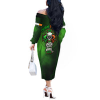 Irish Pride - Skull Cross Mix Off The Shoulder Long Sleeve Dress - Wonder Print Shop