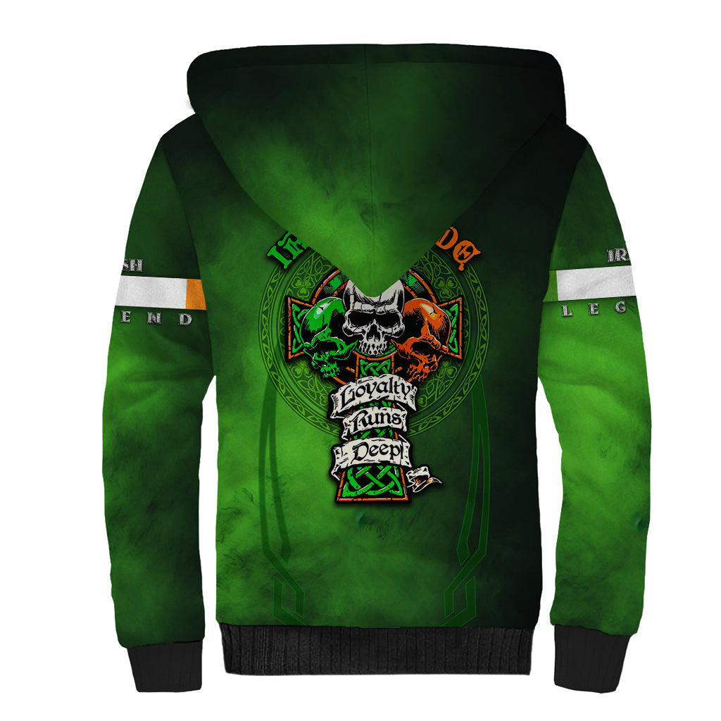 Irish Pride - Skull Cross Mix Sherpa Hoodie - Wonder Print Shop
