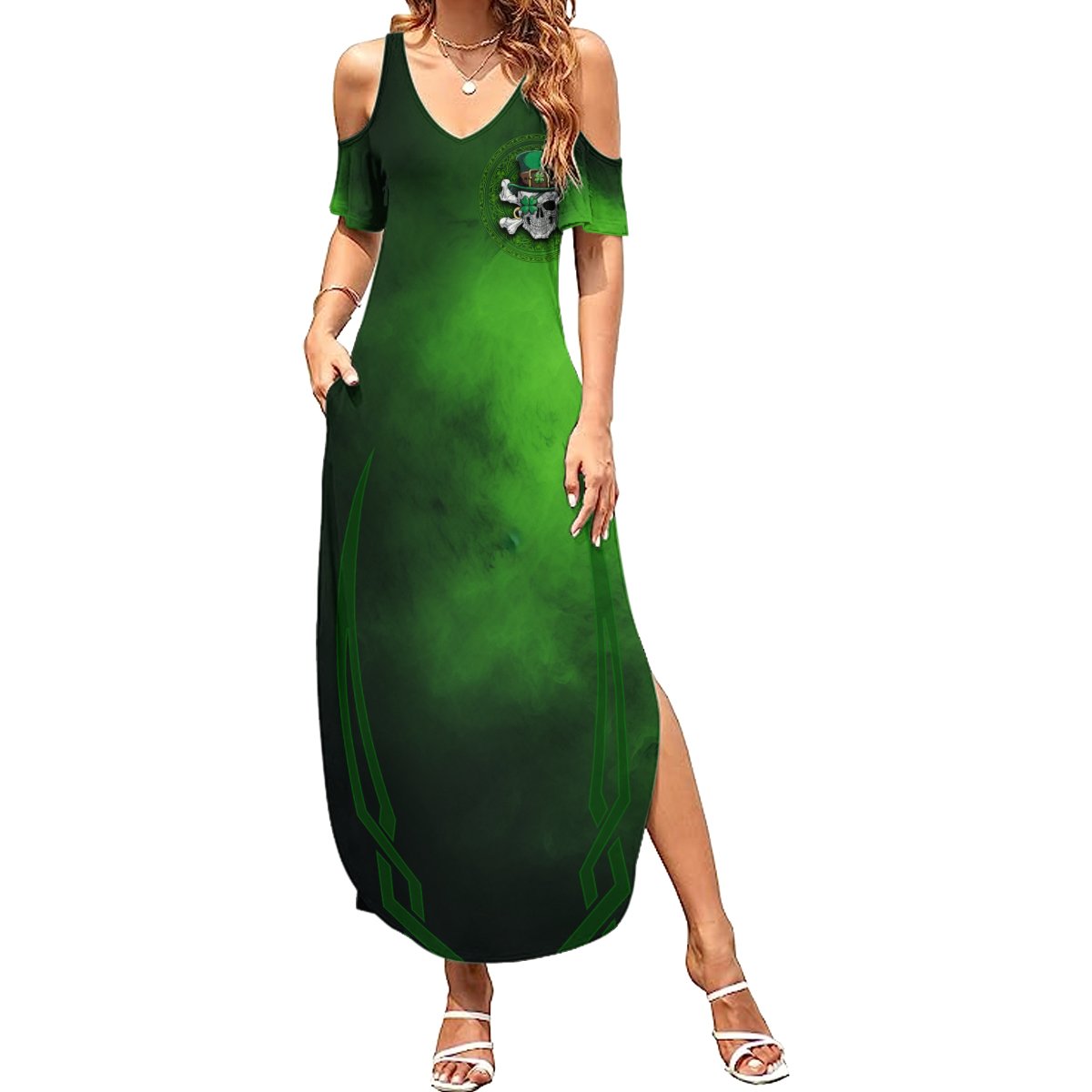 Irish Pride - Skull Cross Mix Summer Maxi Dress - Wonder Print Shop
