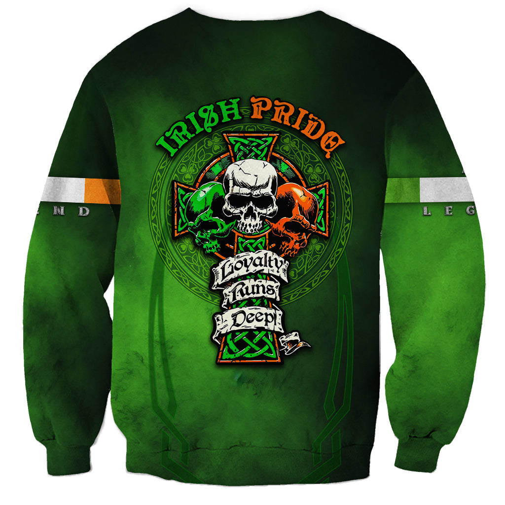 Irish Pride - Skull Cross Mix Sweatshirt - Wonder Print Shop