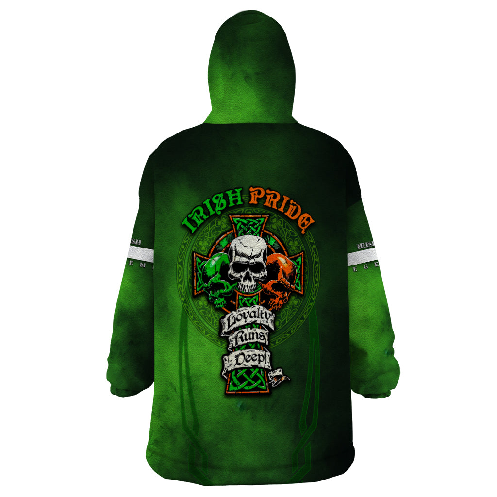 Irish Pride - Skull Cross Mix Wearable Blanket Hoodie - Wonder Print Shop
