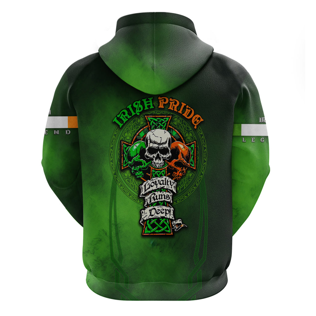 Irish Pride - Skull Cross Mix Zip Hoodie - Wonder Print Shop