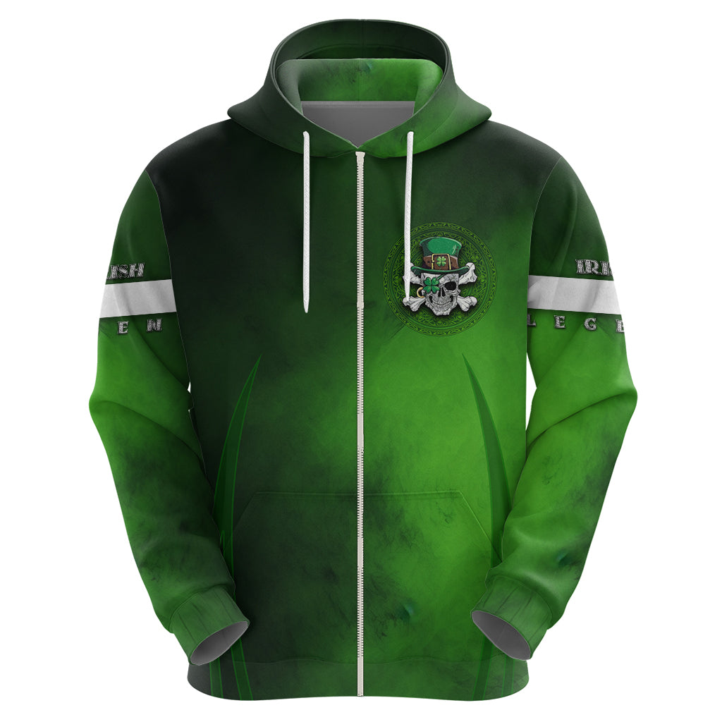 Irish Pride - Skull Cross Mix Zip Hoodie - Wonder Print Shop