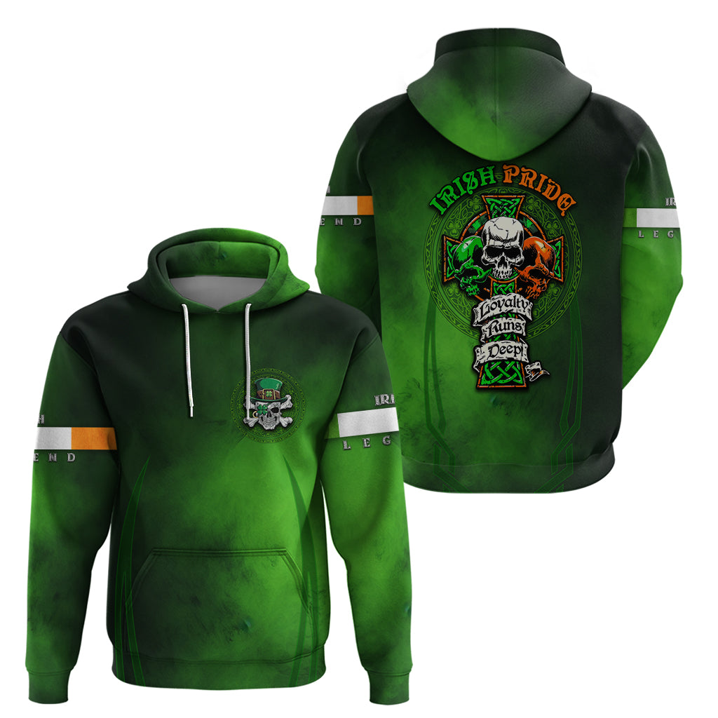 Irish Pride - Skull Cross Mix Zip Hoodie - Wonder Print Shop
