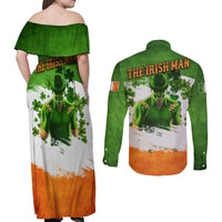 The Irish Man Couples Matching Off Shoulder Maxi Dress and Long Sleeve Button Shirt - Wonder Print Shop