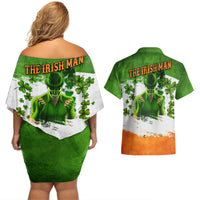 The Irish Man Couples Matching Off Shoulder Short Dress and Hawaiian Shirt - Wonder Print Shop