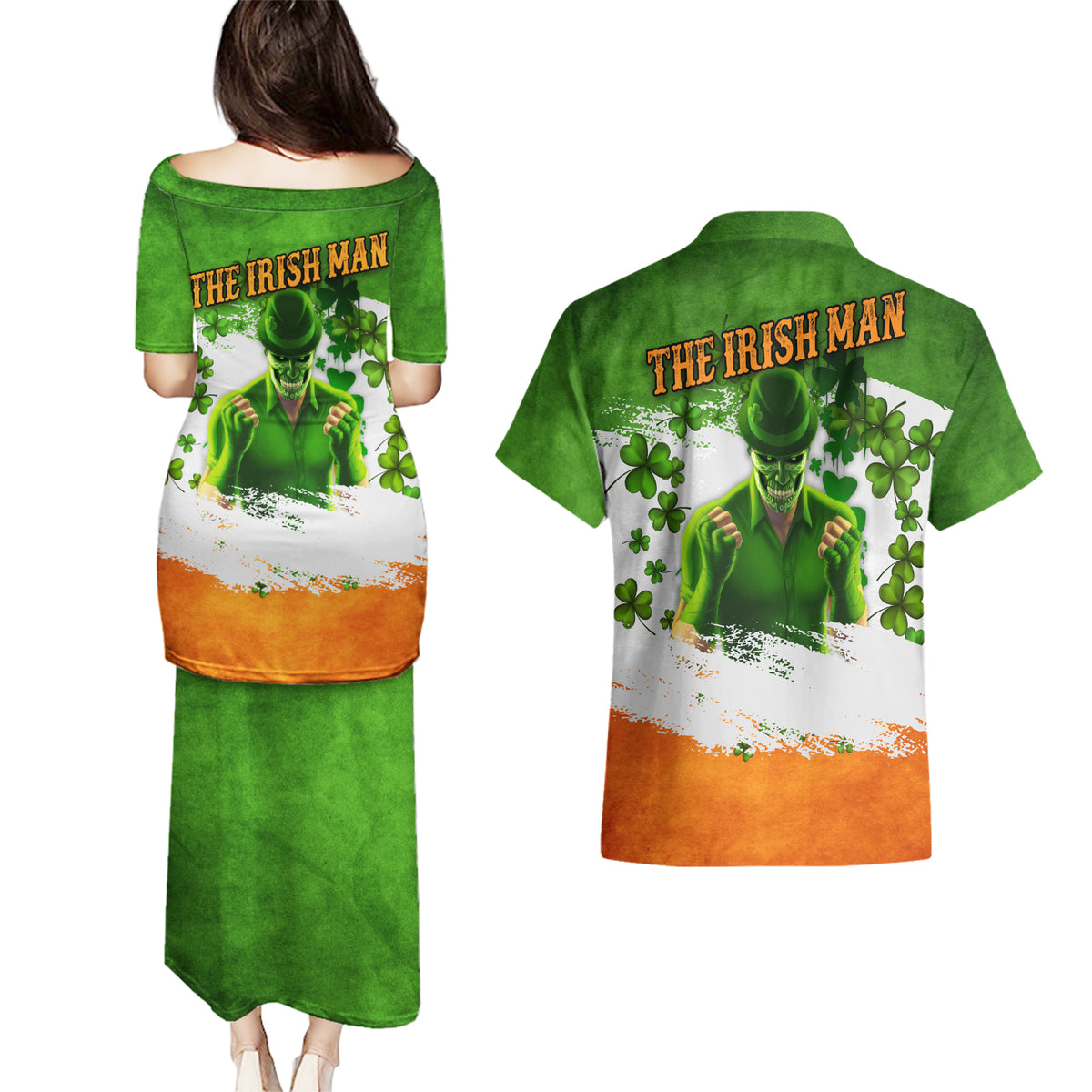 The Irish Man Couples Matching Puletasi and Hawaiian Shirt - Wonder Print Shop