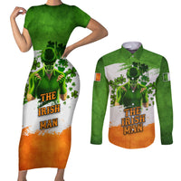 The Irish Man Couples Matching Short Sleeve Bodycon Dress and Long Sleeve Button Shirt - Wonder Print Shop