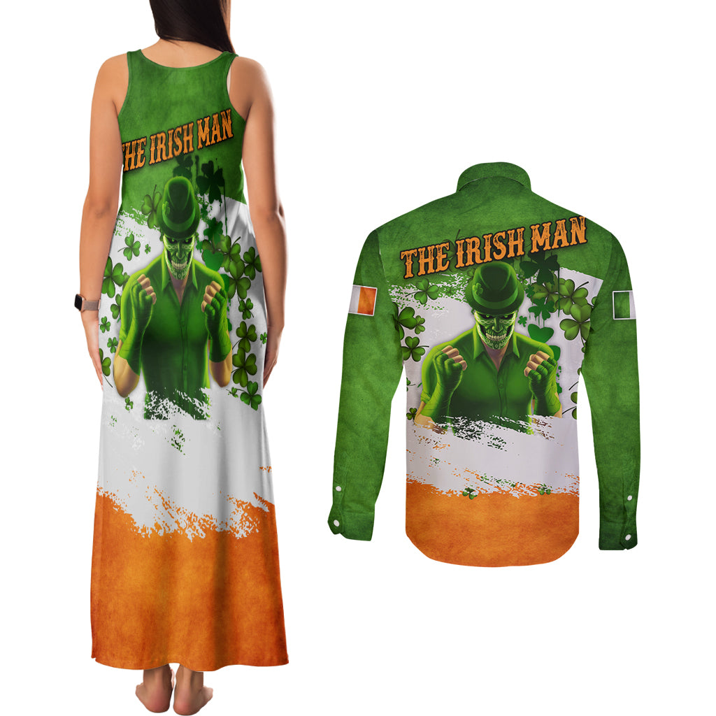 The Irish Man Couples Matching Tank Maxi Dress and Long Sleeve Button Shirt - Wonder Print Shop
