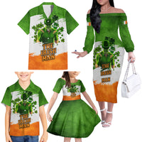 The Irish Man Family Matching Off Shoulder Long Sleeve Dress and Hawaiian Shirt - Wonder Print Shop