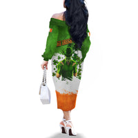 The Irish Man Family Matching Off Shoulder Long Sleeve Dress and Hawaiian Shirt - Wonder Print Shop