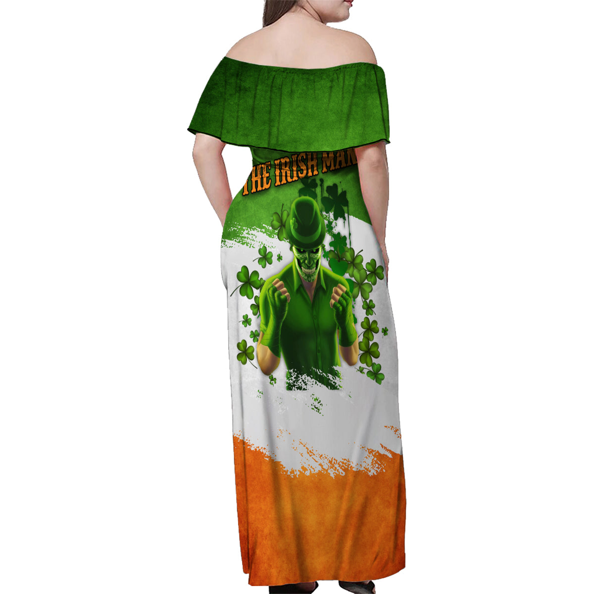 The Irish Man Family Matching Off Shoulder Maxi Dress and Hawaiian Shirt - Wonder Print Shop