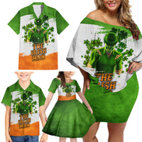 The Irish Man Family Matching Off Shoulder Short Dress and Hawaiian Shirt - Wonder Print Shop