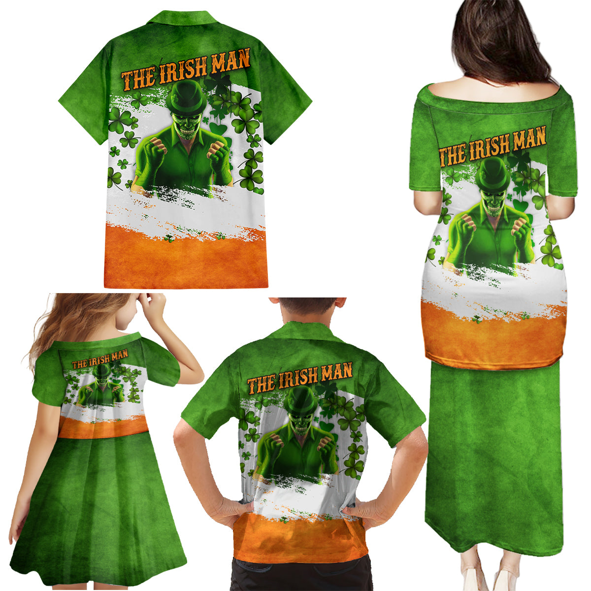 The Irish Man Family Matching Puletasi and Hawaiian Shirt - Wonder Print Shop