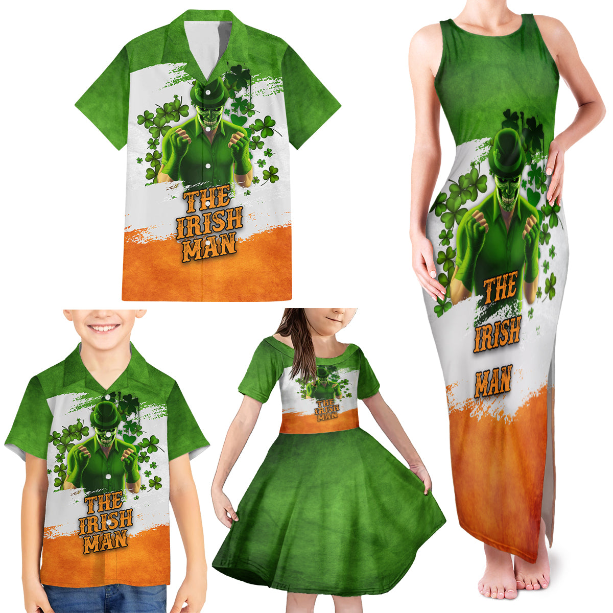 The Irish Man Family Matching Tank Maxi Dress and Hawaiian Shirt - Wonder Print Shop