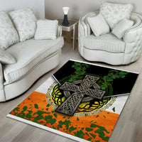 Irish Cross Mix With Shamrock Floral And Flag Area Rug - Wonder Print Shop