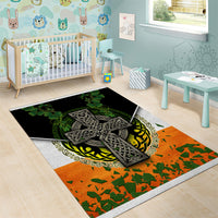 Irish Cross Mix With Shamrock Floral And Flag Area Rug - Wonder Print Shop