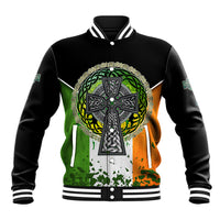 Irish Cross Mix With Shamrock Floral And Flag Baseball Jacket - Wonder Print Shop
