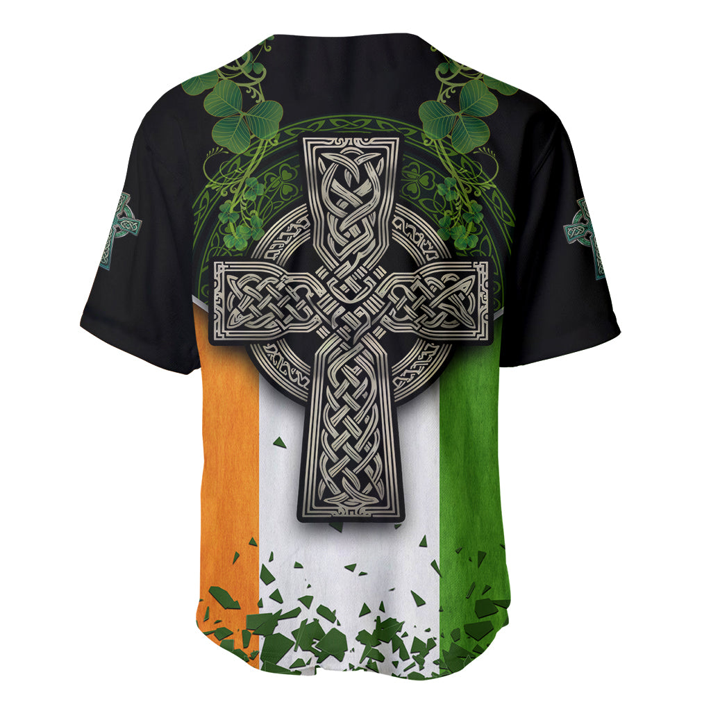Irish Cross Mix With Shamrock Floral And Flag Baseball Jersey - Wonder Print Shop