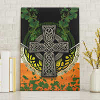 Irish Cross Mix With Shamrock Floral And Flag Canvas Wall Art - Wonder Print Shop