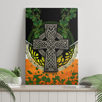 Irish Cross Mix With Shamrock Floral And Flag Canvas Wall Art - Wonder Print Shop