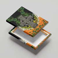 Irish Cross Mix With Shamrock Floral And Flag Canvas Wall Art - Wonder Print Shop