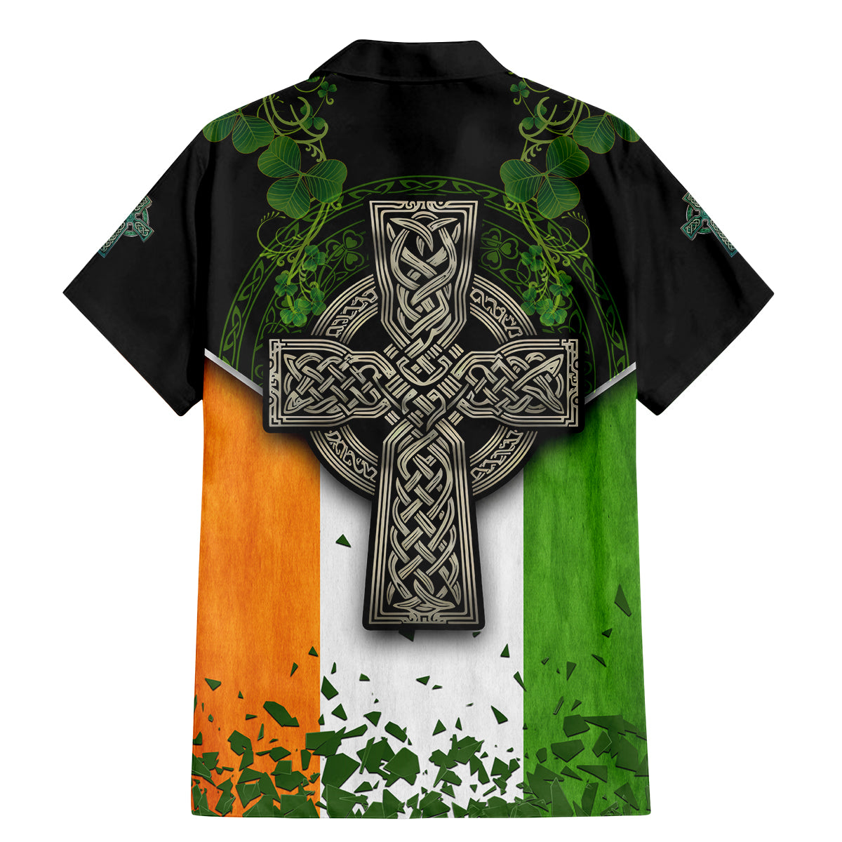 Irish Cross Mix With Shamrock Floral And Flag Family Matching Mermaid Dress and Hawaiian Shirt - Wonder Print Shop