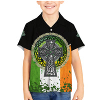 Irish Cross Mix With Shamrock Floral And Flag Family Matching Mermaid Dress and Hawaiian Shirt - Wonder Print Shop
