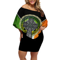 Irish Cross Mix With Shamrock Floral And Flag Family Matching Off Shoulder Short Dress and Hawaiian Shirt - Wonder Print Shop
