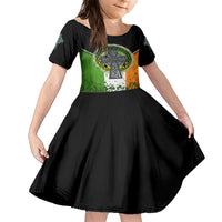 Irish Cross Mix With Shamrock Floral And Flag Family Matching Short Sleeve Bodycon Dress and Hawaiian Shirt - Wonder Print Shop