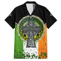 Irish Cross Mix With Shamrock Floral And Flag Family Matching Short Sleeve Bodycon Dress and Hawaiian Shirt - Wonder Print Shop