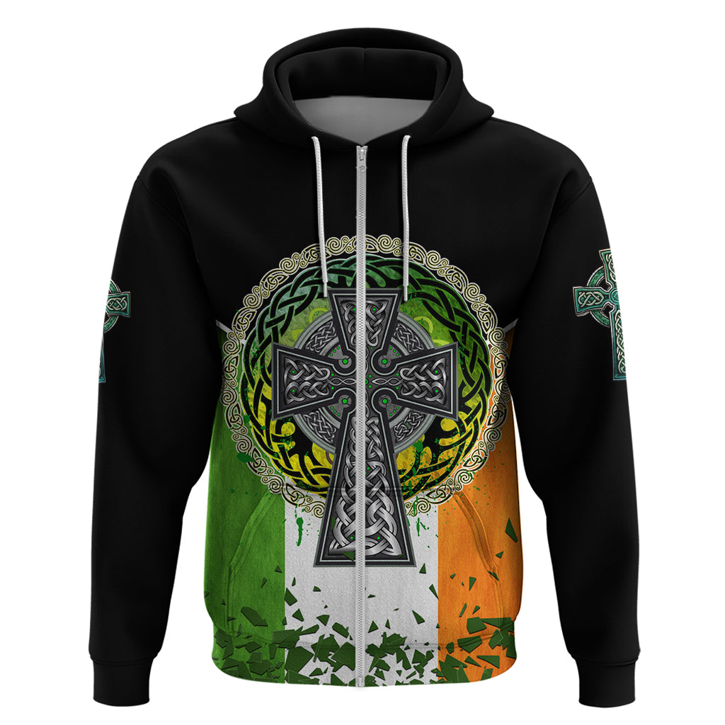 Irish Cross Mix With Shamrock Floral And Flag Hoodie - Wonder Print Shop