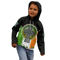 Irish Cross Mix With Shamrock Floral And Flag Kid Hoodie - Wonder Print Shop