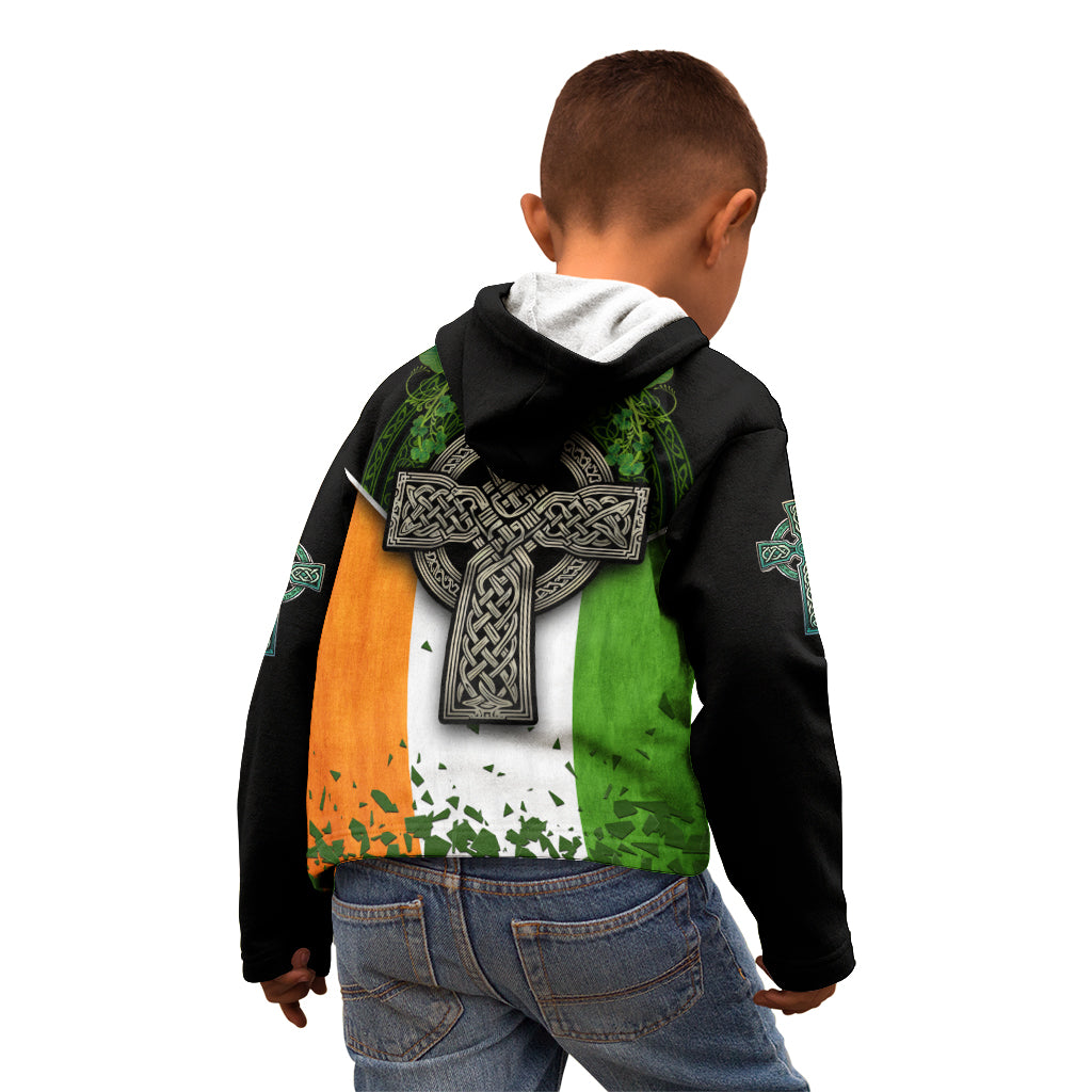 Irish Cross Mix With Shamrock Floral And Flag Kid Hoodie - Wonder Print Shop