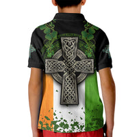Irish Cross Mix With Shamrock Floral And Flag Kid Polo Shirt - Wonder Print Shop