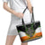 Irish Cross Mix With Shamrock Floral And Flag Leather Tote Bag - Wonder Print Shop