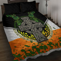 Irish Cross Mix With Shamrock Floral And Flag Quilt Bed Set - Wonder Print Shop