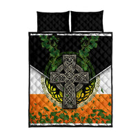 Irish Cross Mix With Shamrock Floral And Flag Quilt Bed Set - Wonder Print Shop