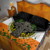 Irish Cross Mix With Shamrock Floral And Flag Quilt Bed Set - Wonder Print Shop