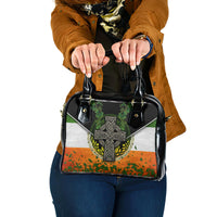 Irish Cross Mix With Shamrock Floral And Flag Shoulder Handbag